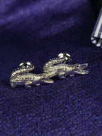 DÉCLIC Crocodile Cufflink - Sterling Silver