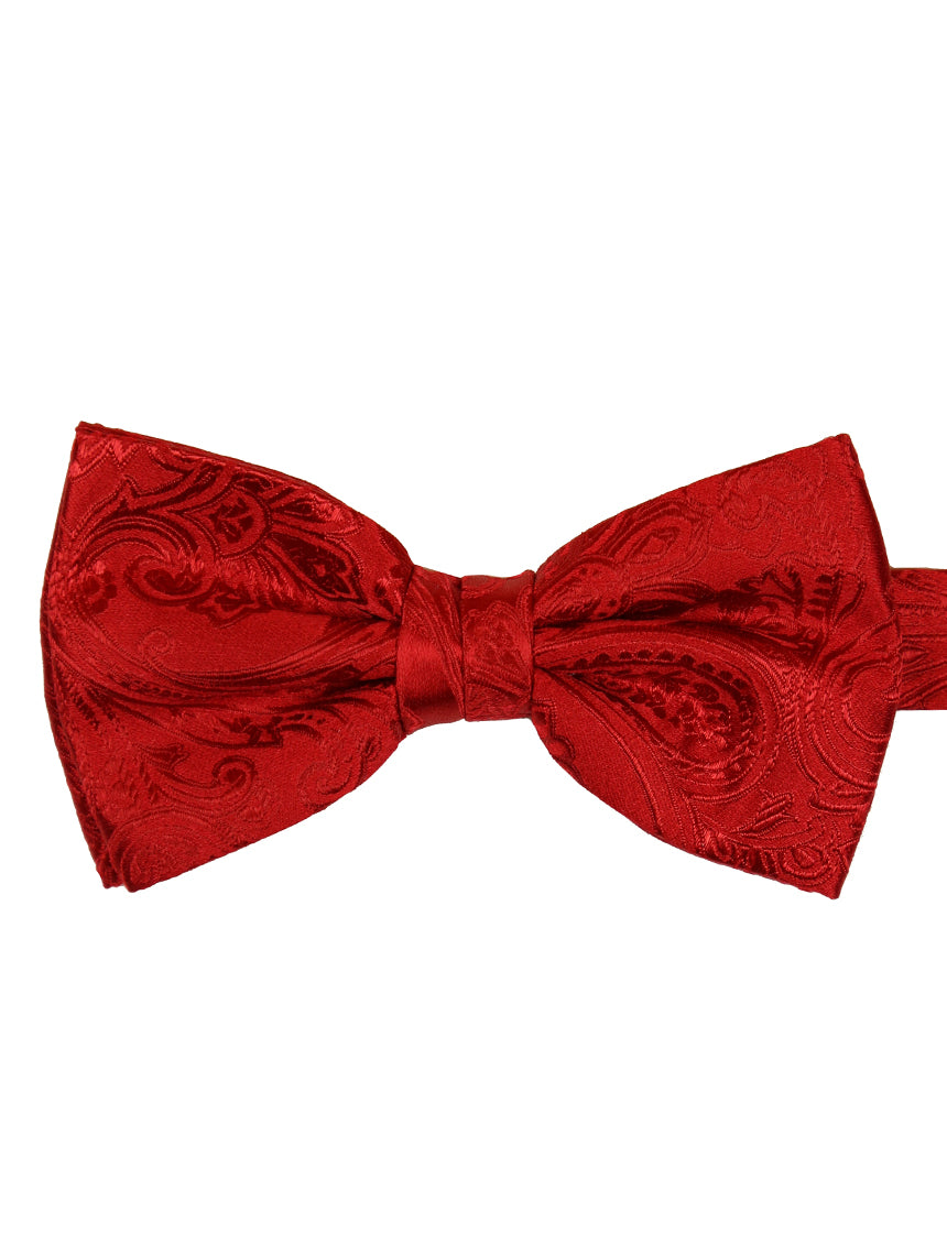 DÉCLIC Classic Paisley Bow Tie - Red