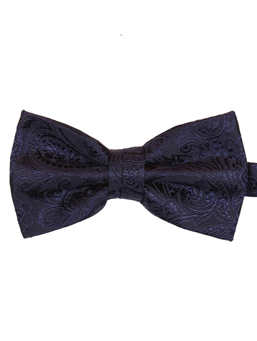 DÉCLIC Classic Paisley Bow Tie - Navy