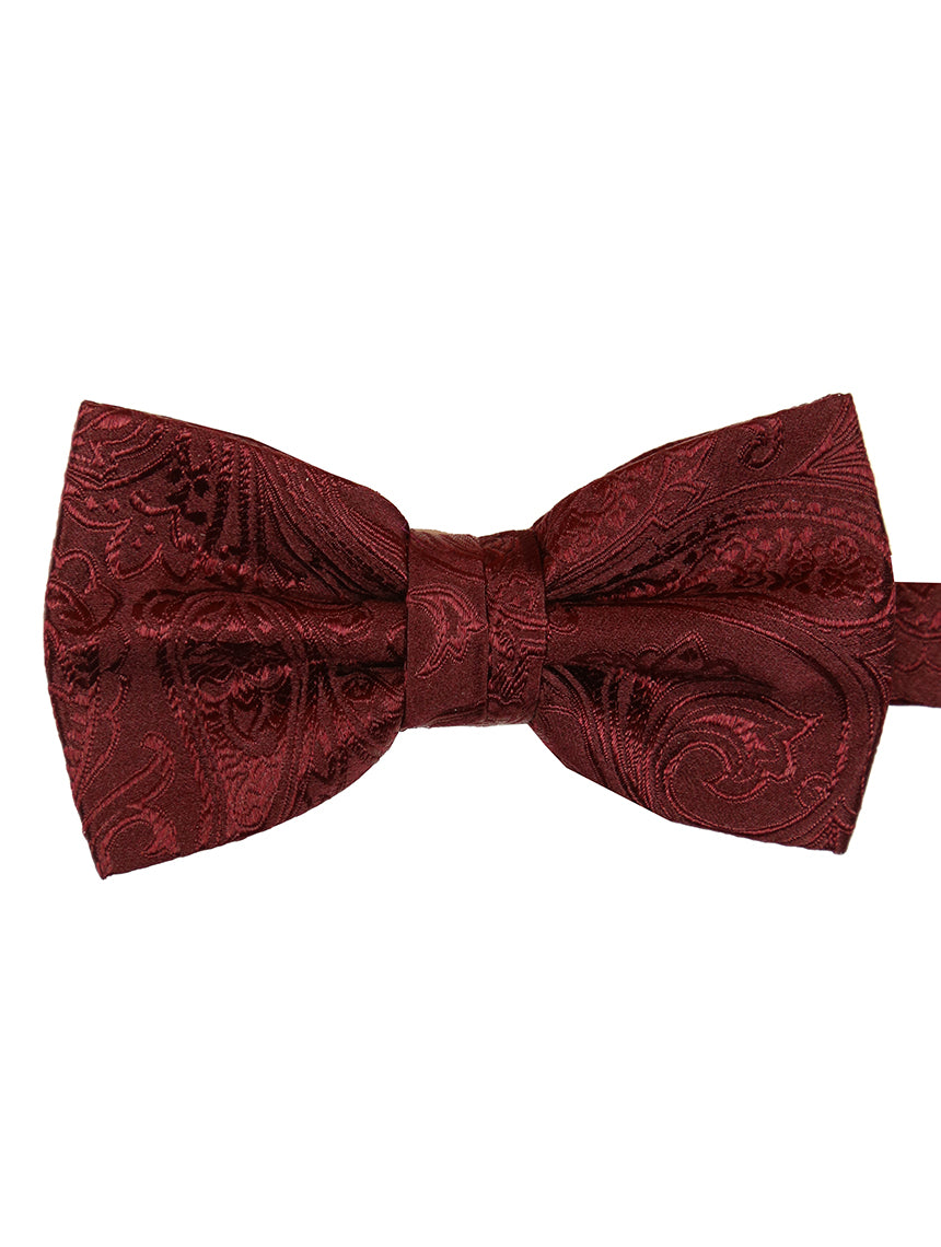 DÉCLIC Classic Paisley Bow Tie - Burgundy