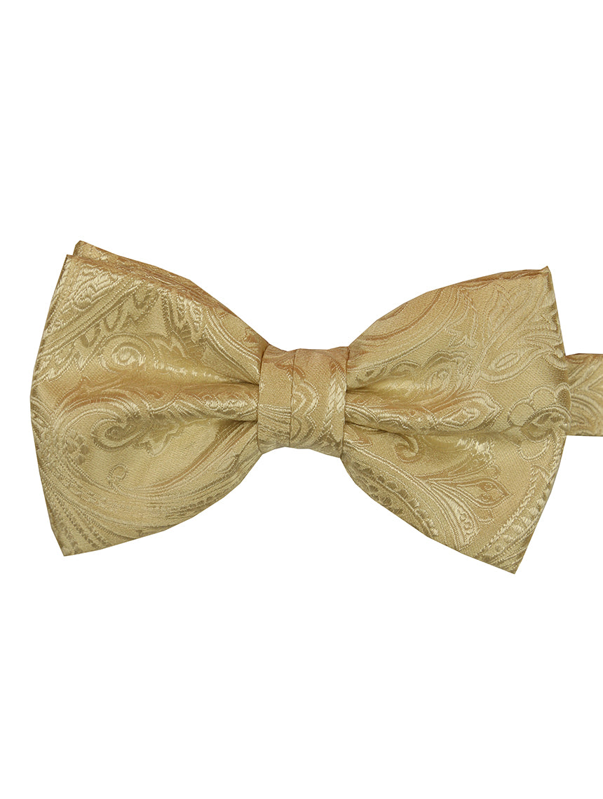 DÉCLIC Classic Paisley Bow Tie - Gold
