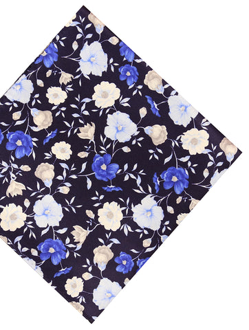 DÉCLIC Enprime Floral Pocket Square - Blue
