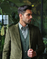 Merino Wool Button Vest - Green