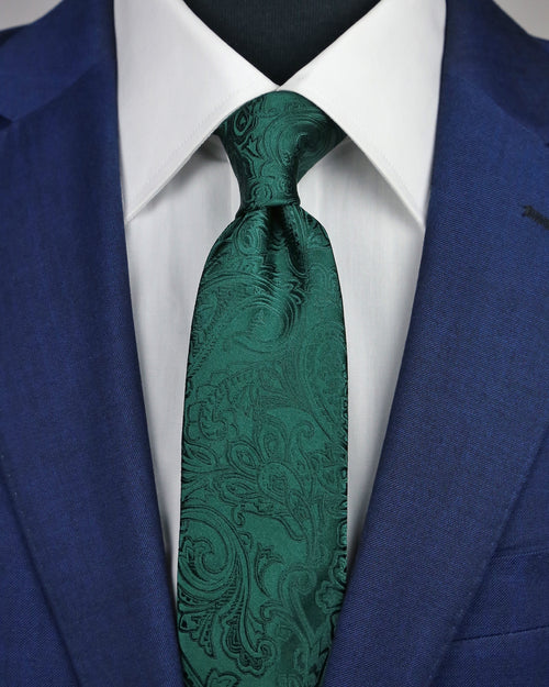 DÉCLIC Classic Paisley Tie - Dark Green