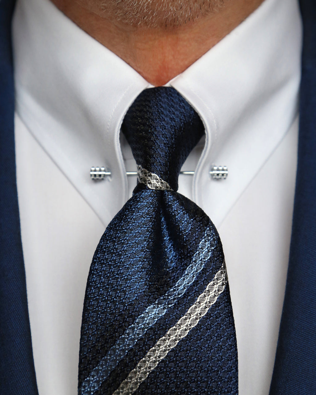 DÉCLIC Sel Slim Pin Collar Shirt - Double Cuff