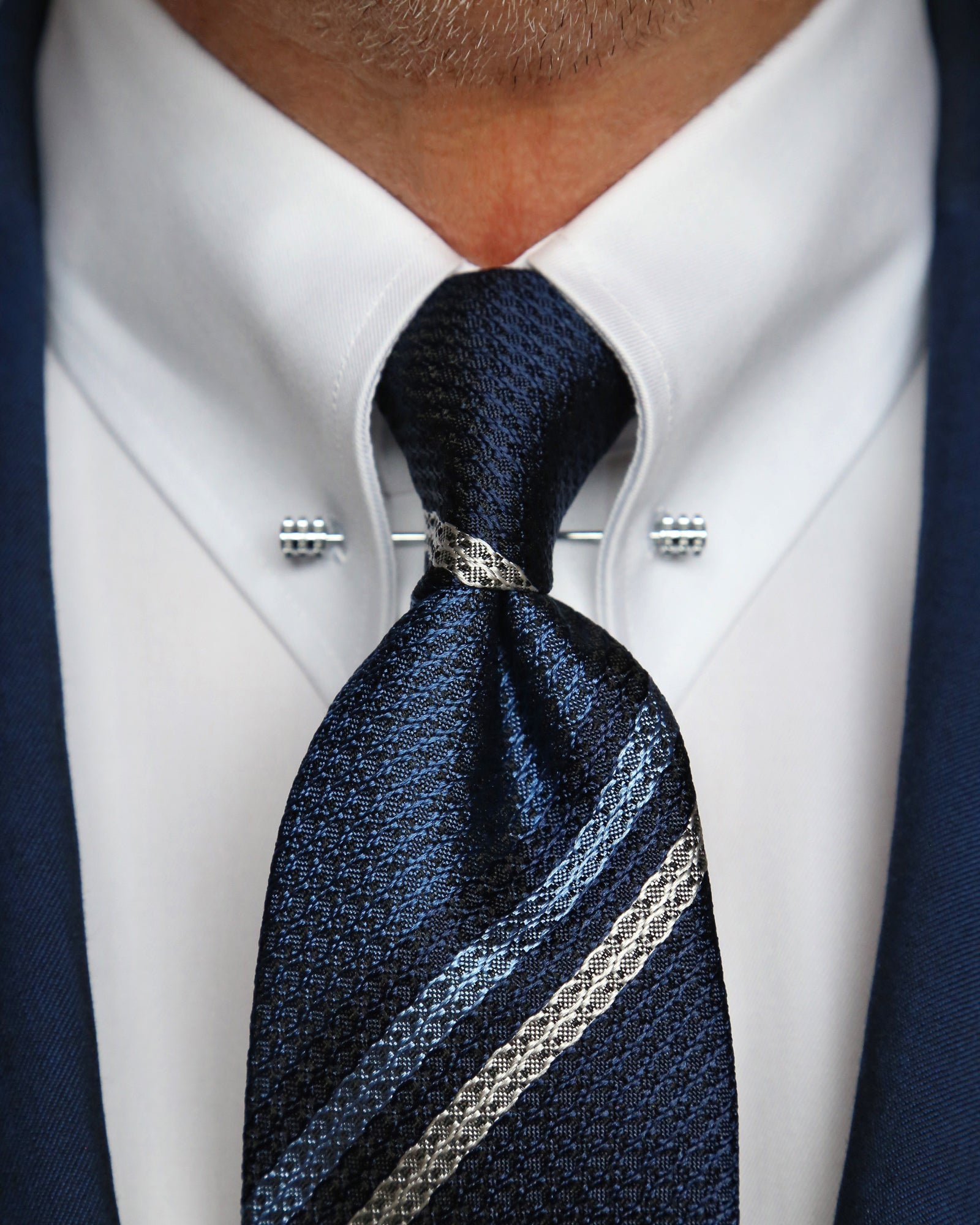 DÉCLIC Sel Slim Pin Collar Shirt - Double Cuff