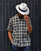 DÉCLIC Liberty Cuba Check Print Short Sleeve  Shirt - Black