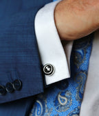 DÉCLIC Button Crystal Cufflink - Silver