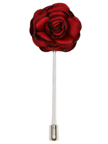 DÉCLIC Ornate Flower Lapel Pin - Burgundy