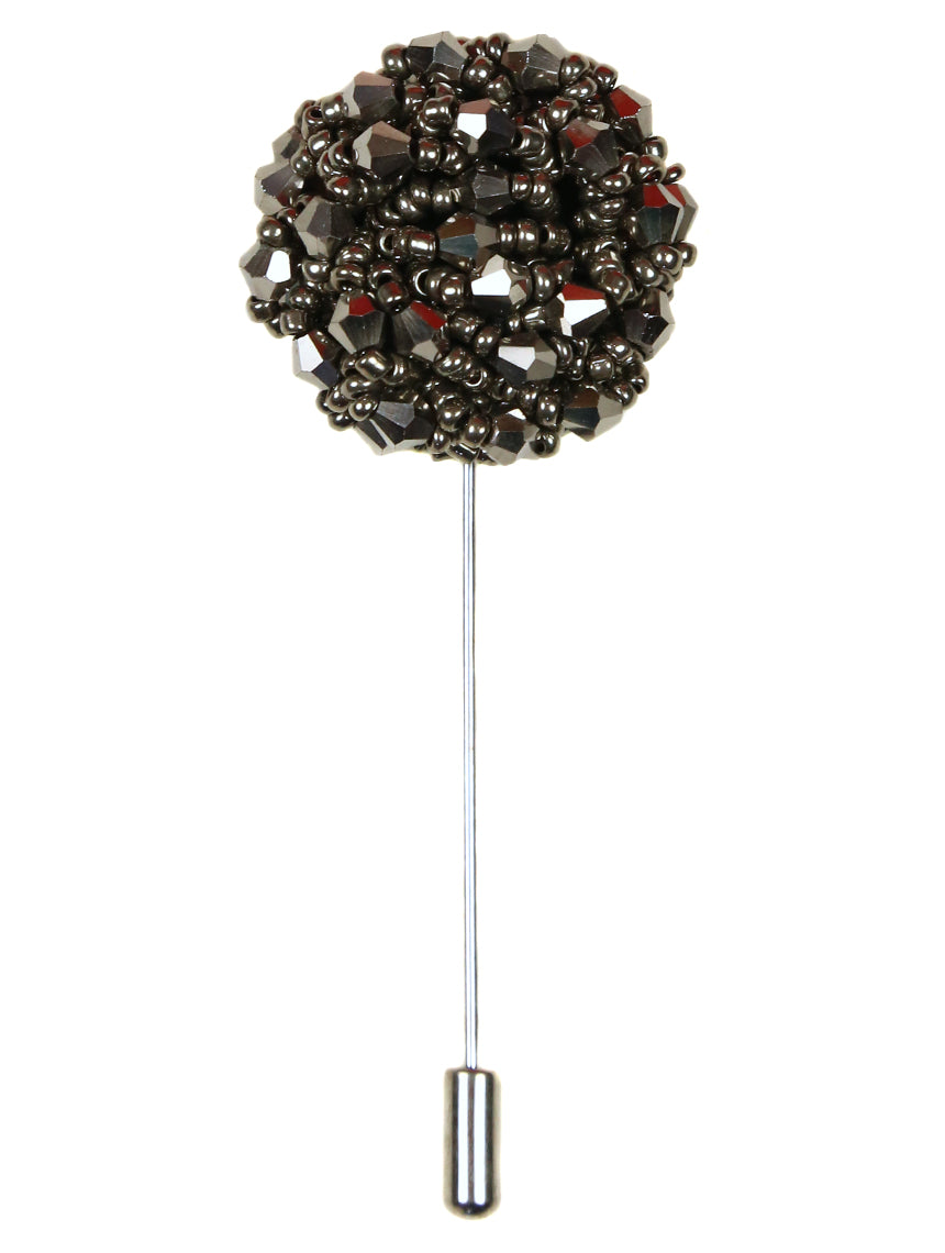 DÉCLIC Beaded Lapel Pin  - Gunmetal