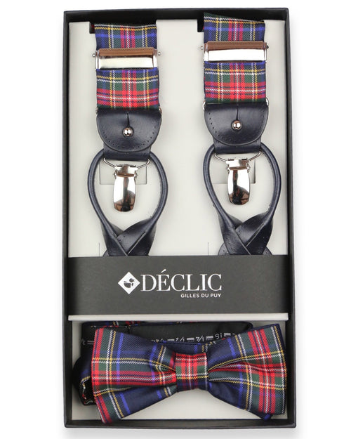 Tartan 3.5cm 2-in-1 Braces & Bow Tie Set - Assorted