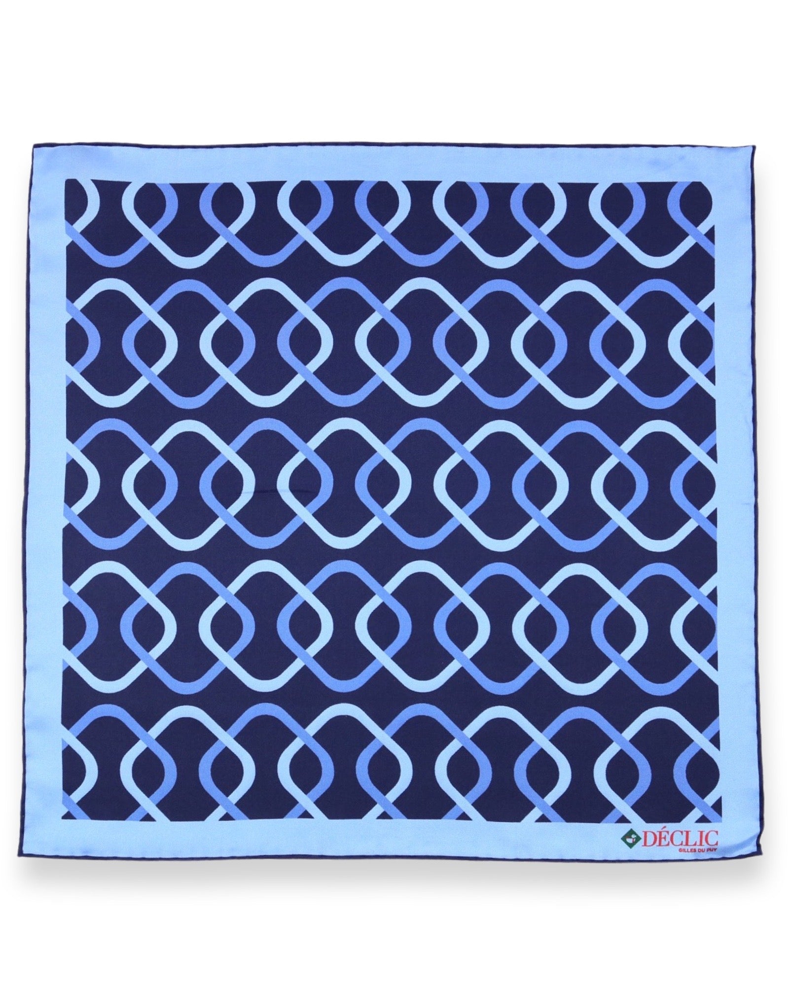 DÉCLIC Linked Pattern Pocket Square - Blue