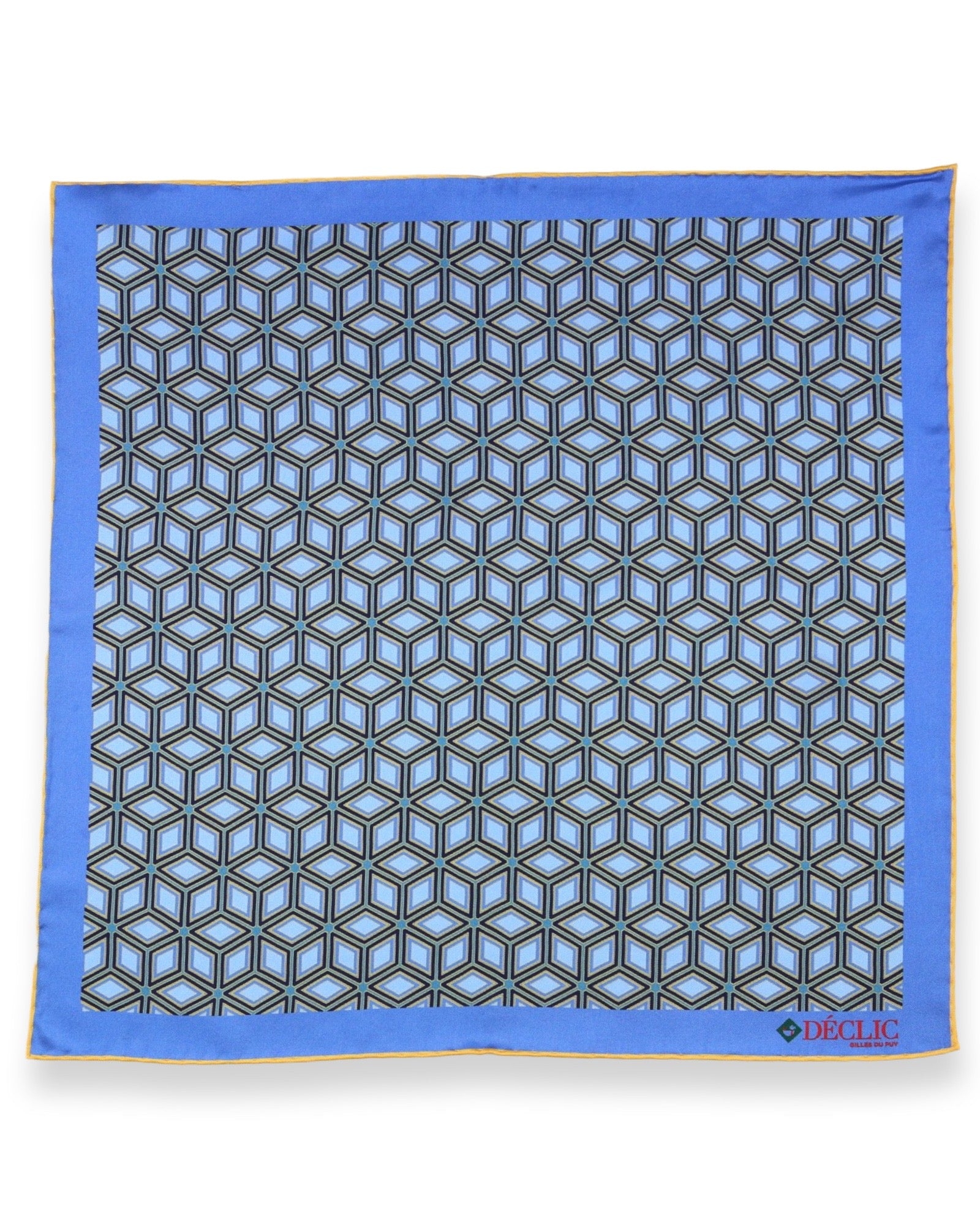 DÉCLIC Kubed Pattern Pocket Square - Blue