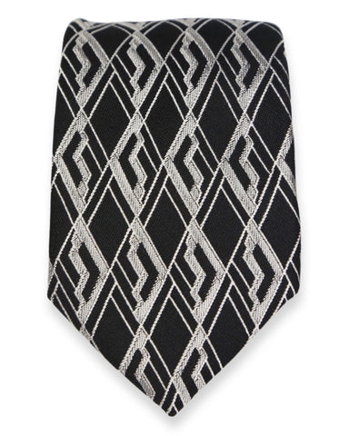 DÉCLIC Ribboned Pattern TYO Bow Tie - Black