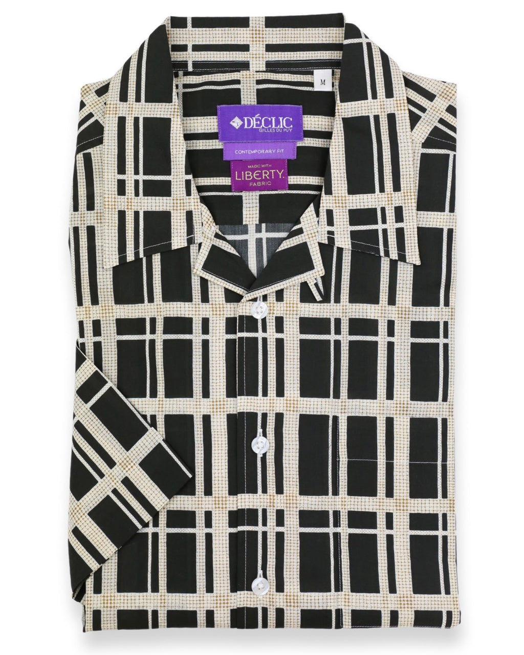 DÉCLIC Liberty Cuba Check Print Short Sleeve  Shirt - Black