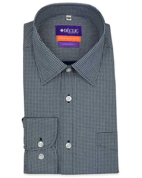 DÉCLIC Moleculed Patterned Shirt - Navy