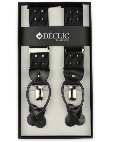 Reggie Stripe 3.5cm 2-in-1 Braces & Bow Tie Set- Blue