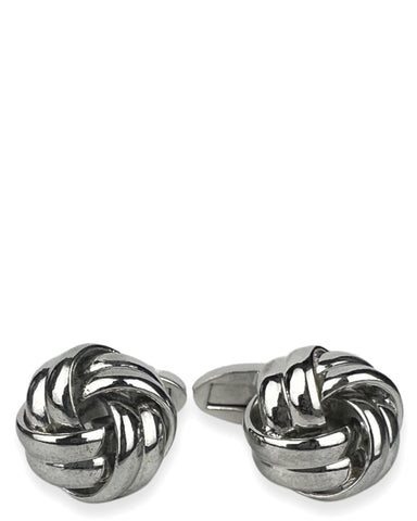DÉCLIC Metal Ribbon Knot Cufflink - Silver