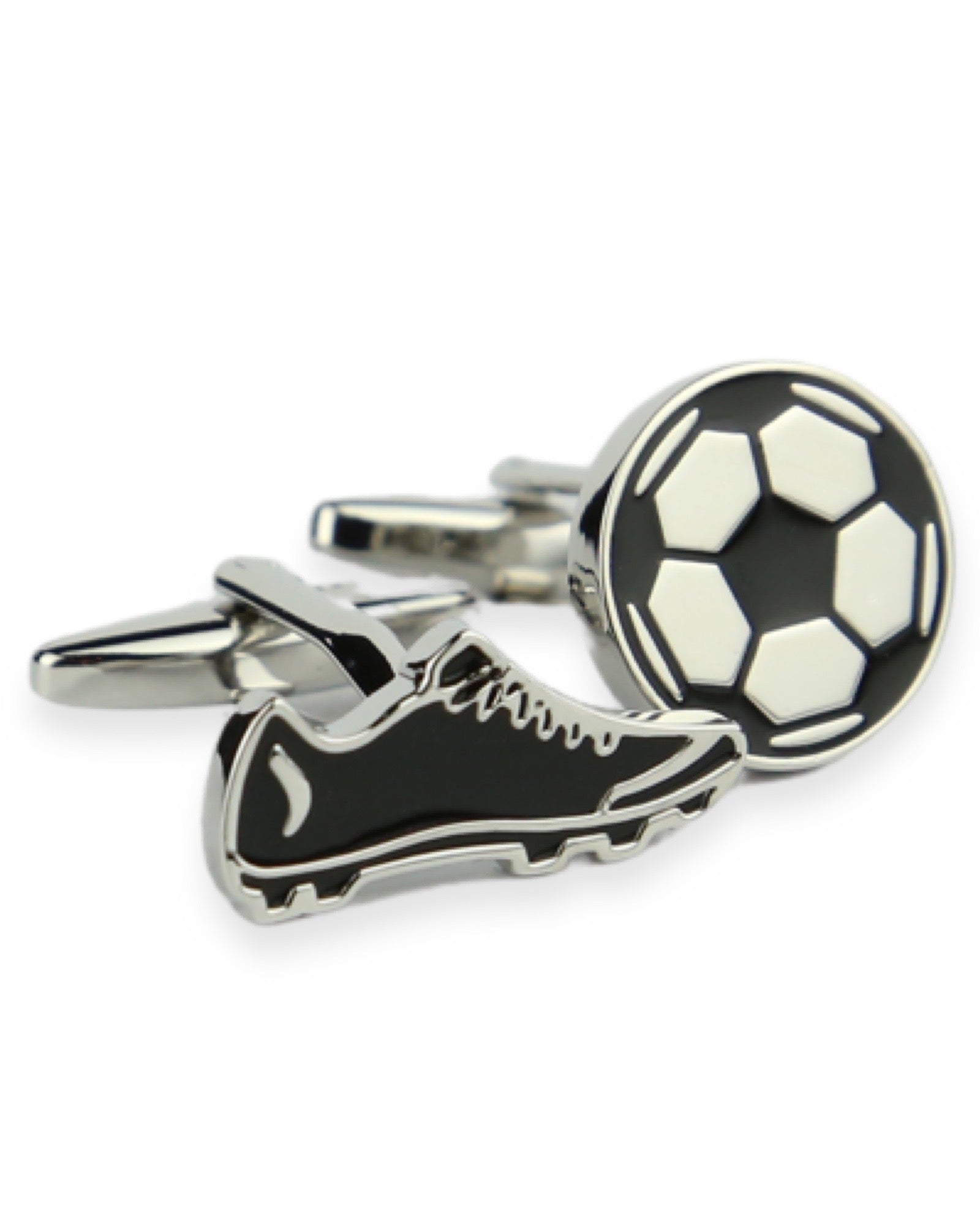 DÉCLIC Soccer Boot & Ball Cufflink - Silver
