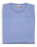Merino Wool Crew Neck Jumper - Baby Blue