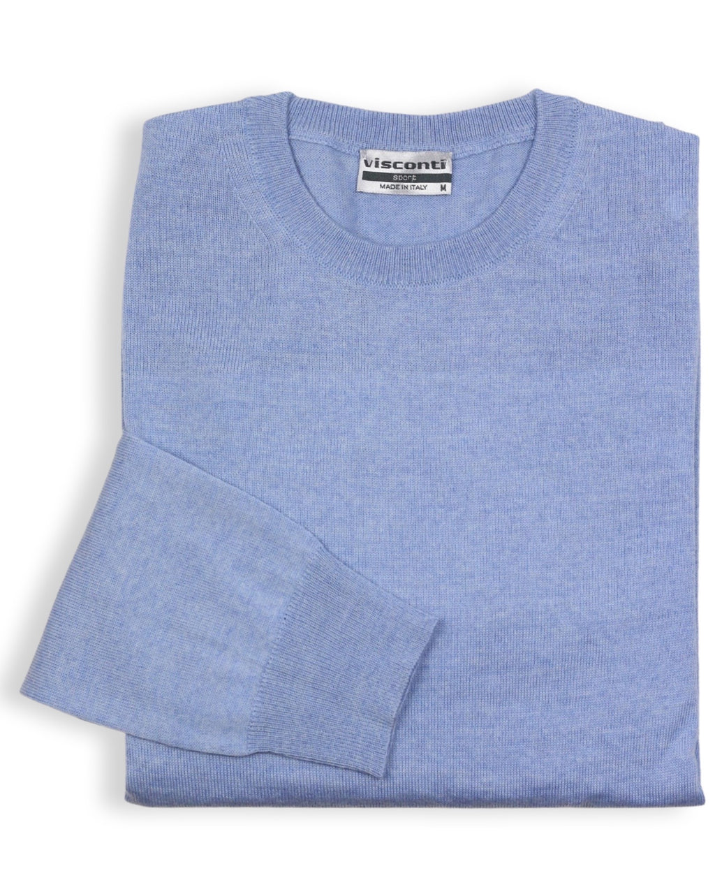 Merino Wool Crew Neck Jumper - Baby Blue