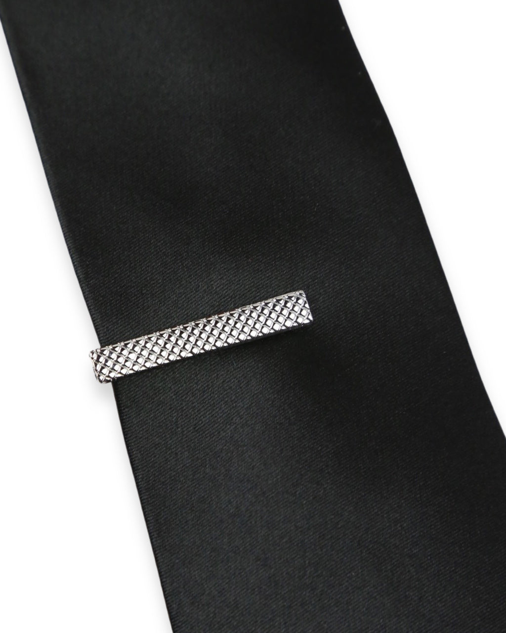 DÉCLIC Textured Short Tie Bar - Silver