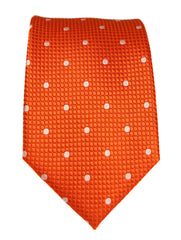 DÉCLIC Classic Spot Tie - Orange/White