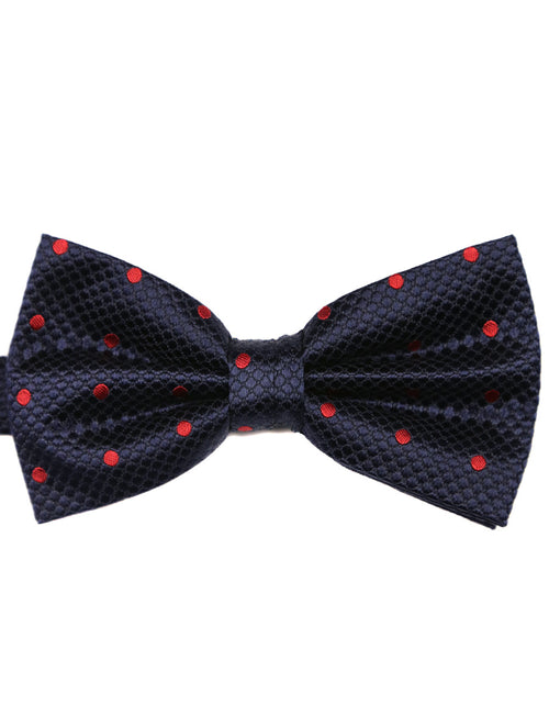 DÉCLIC Classic Spot Bow Tie - Navy/Red