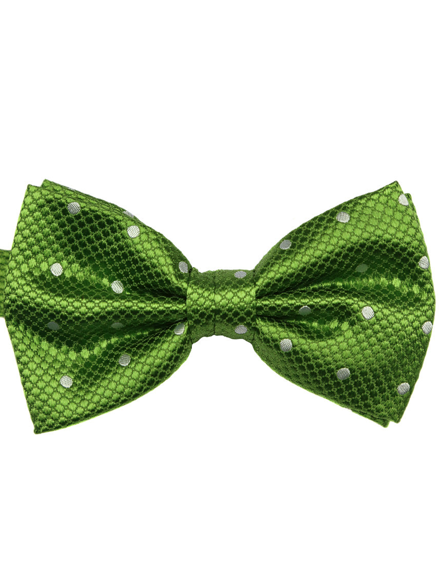 DÉCLIC Classic Spot Bow Tie - Green/White