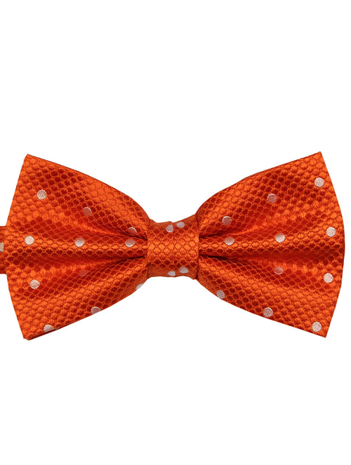 DÉCLIC Classic Spot Bow Tie - Orange/White