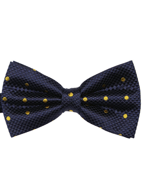 DÉCLIC Classic Spot Bow Tie - Navy/Yellow