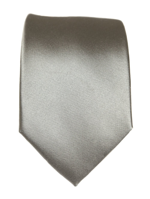 DÉCLIC Classic Plain Tie - Silver