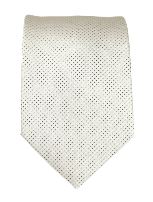 DÉCLIC Classic Microdot Tie - White