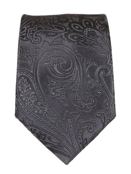 DÉCLIC Classic Paisley Tie - Charcoal