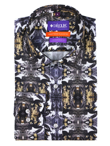 DÉCLIC Costa Spot Print Shirt - Black