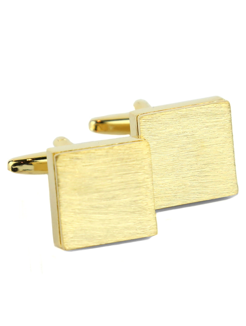 DÉCLIC Brushed Block Cufflink - Gold