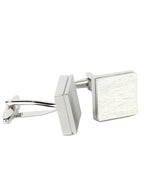 DÉCLIC Brushed Block Cufflink - Silver