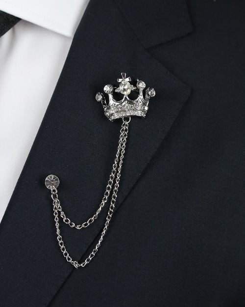 DÉCLIC Crown Chain Pin - Silver