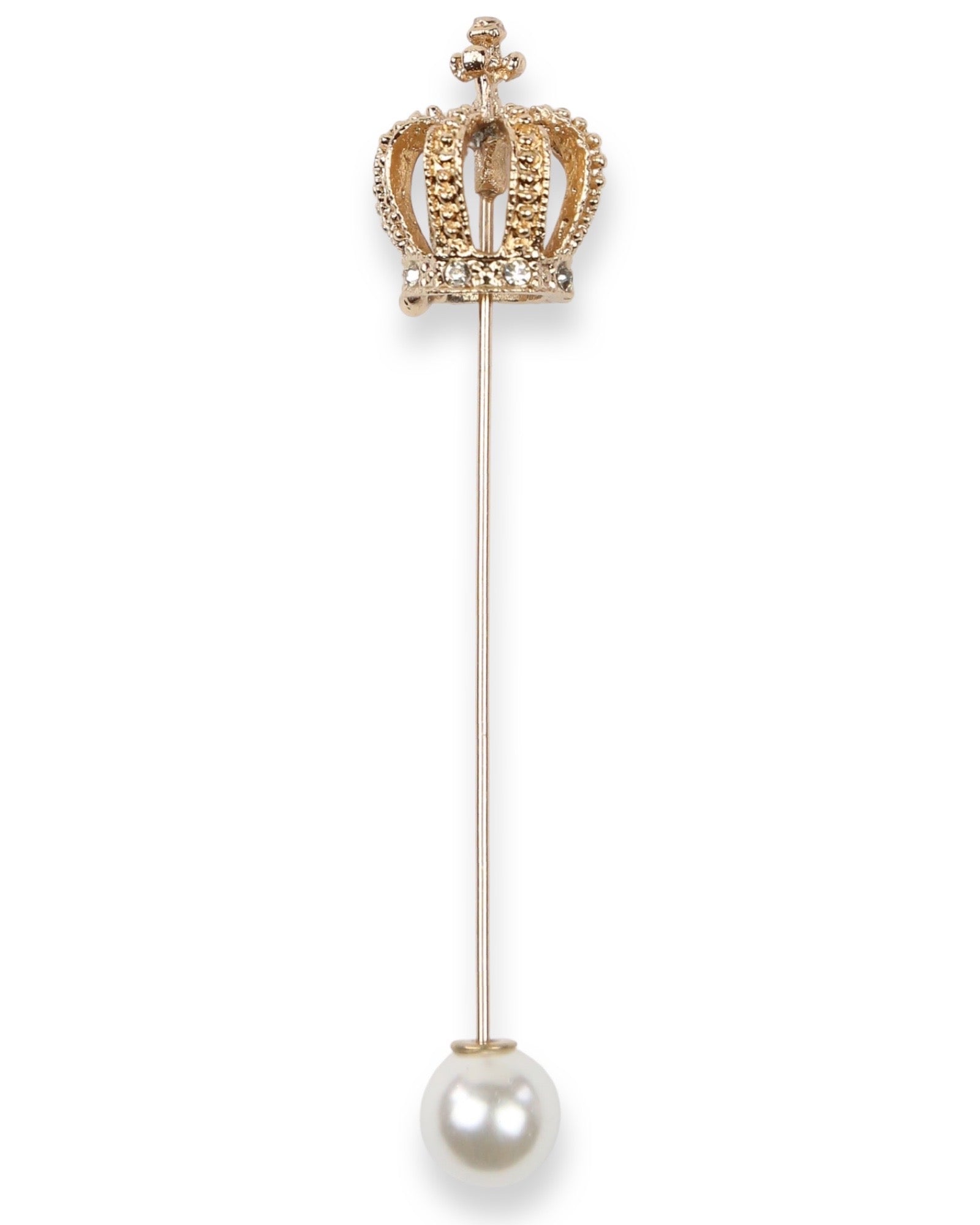 DÉCLIC Crown with Pearl Lapel Pin - Gold