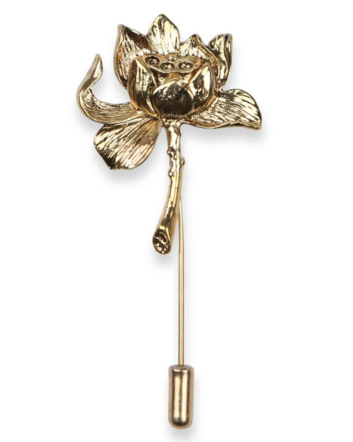 DÉCLIC Exotic Flower Lapel Pin - Gold