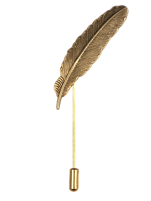 DÉCLIC Feather Vintage Lapel Pin - Gold