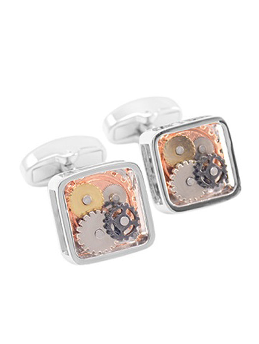 DÉCLIC Gear Square Cufflink - Silver