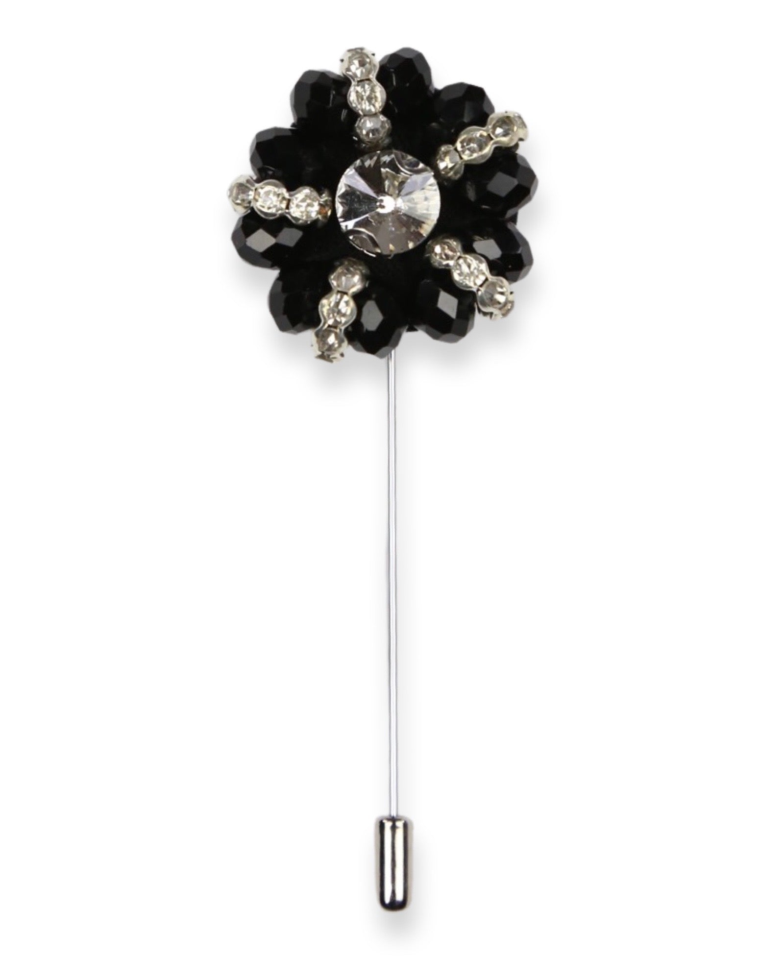 DÉCLIC Beaded Crown Pin - Black