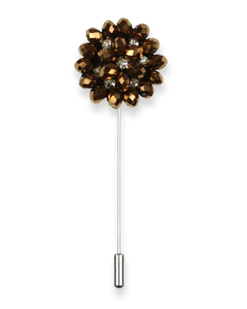DÉCLIC Beaded Flower Pin - Natural