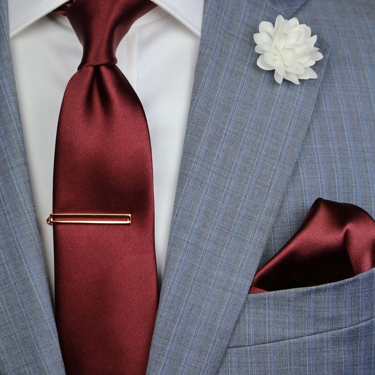 DÉCLIC Classic Plain Tie - Burgundy