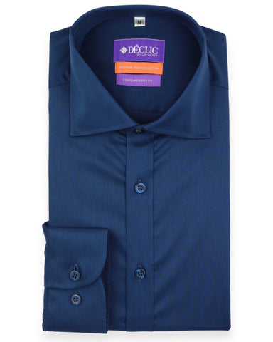 DÉCLIC Spotted Dobby Shirt - Blue