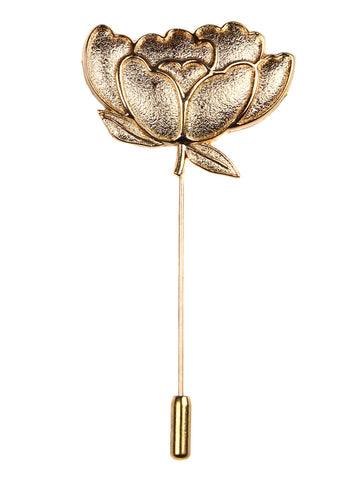 DÉCLIC Large Gilded Flower Pin - Clear