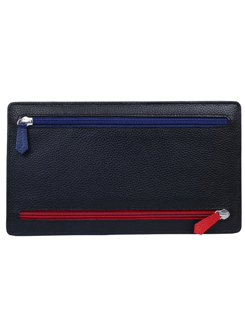 DÉCLIC Leather Passport Wallet - Black