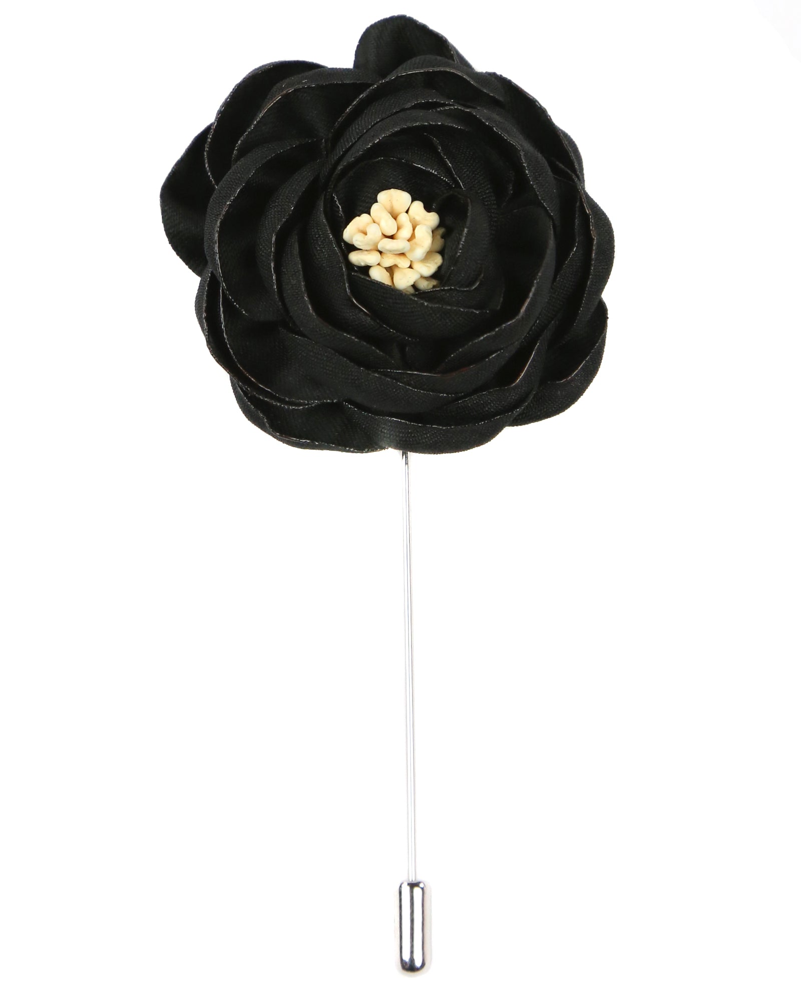 DÉCLIC Peony Flower Lapel Pin - Black