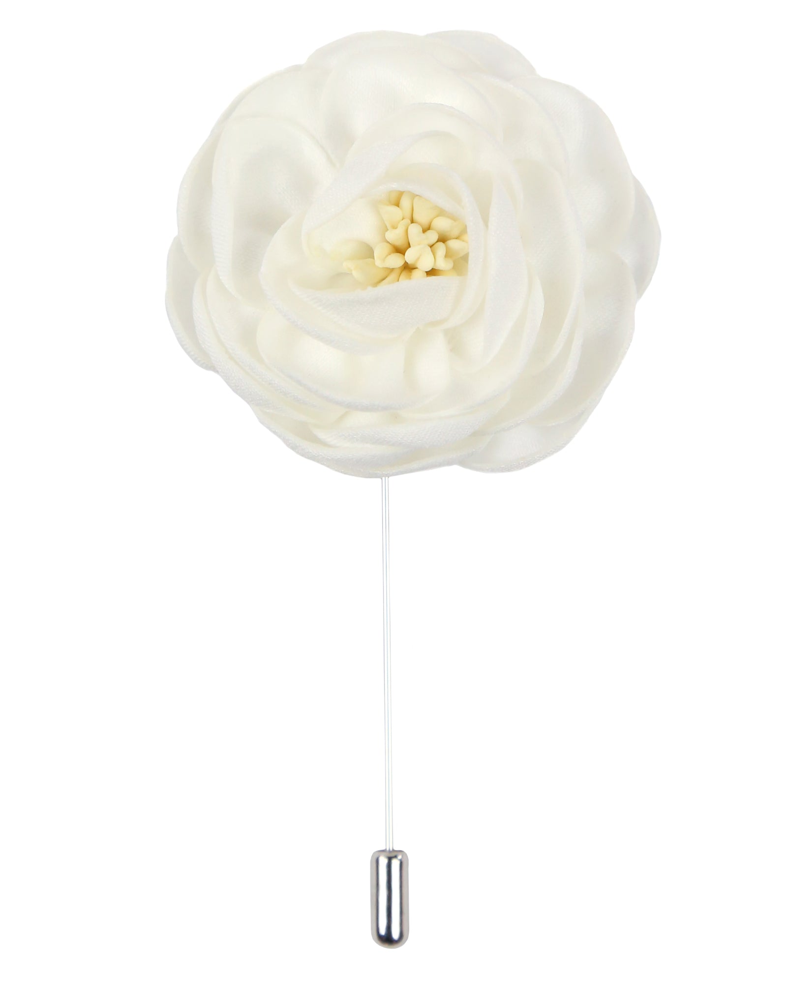DÉCLIC Peony Flower Lapel Pin - White